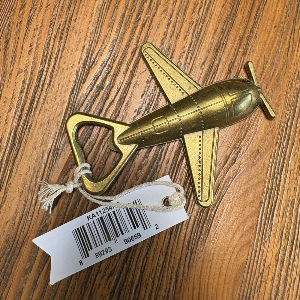 Kate Aspen Gold Airplane Bottle Opener - Picture 3 of 11